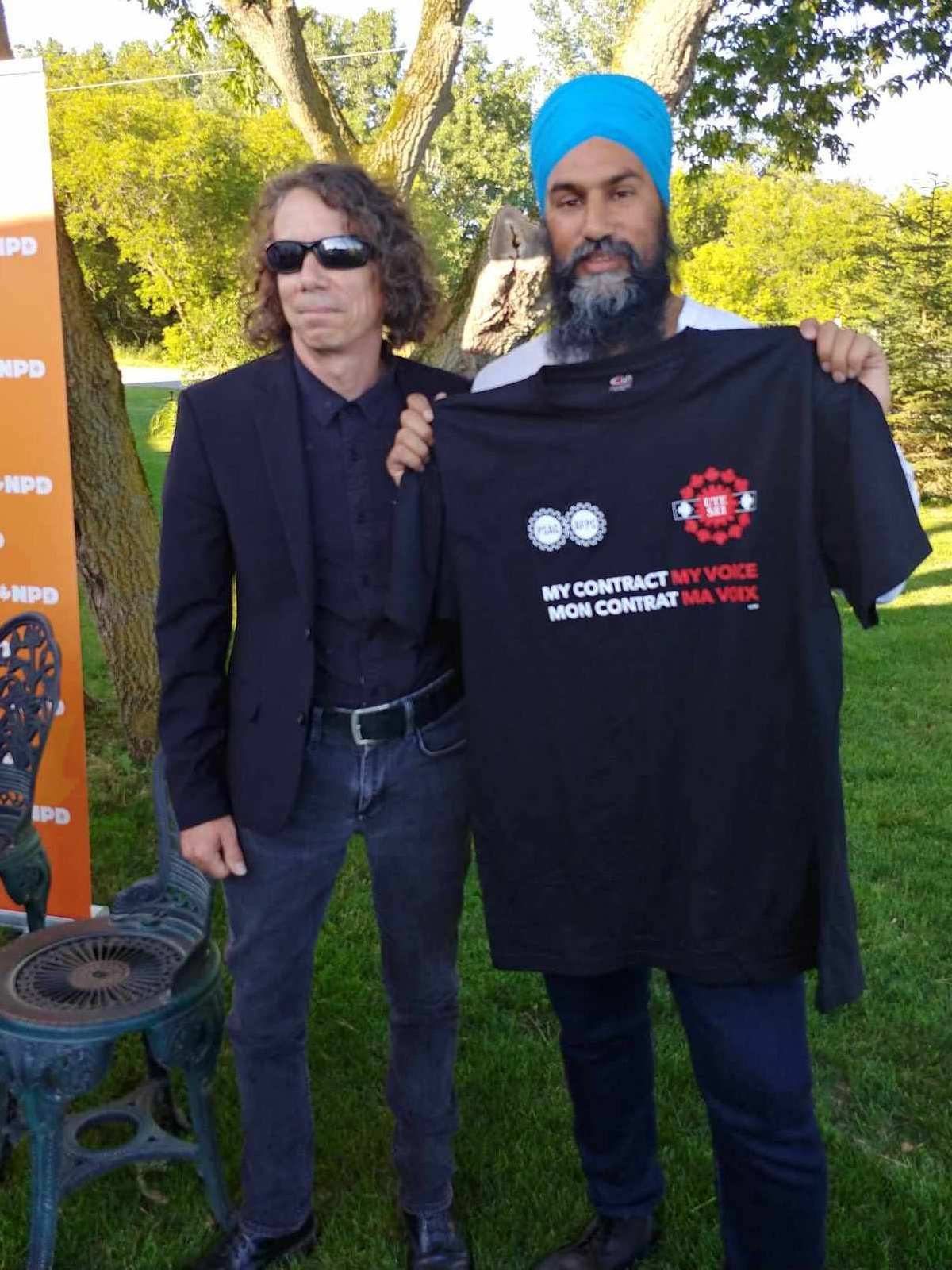Partrick Bertrand et le chef du NPD Jagmeet Singh