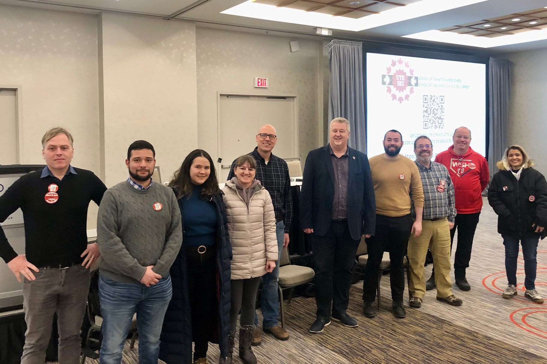 Morgan Gay and Marc Brière with some of the members who attended one of the sessions
