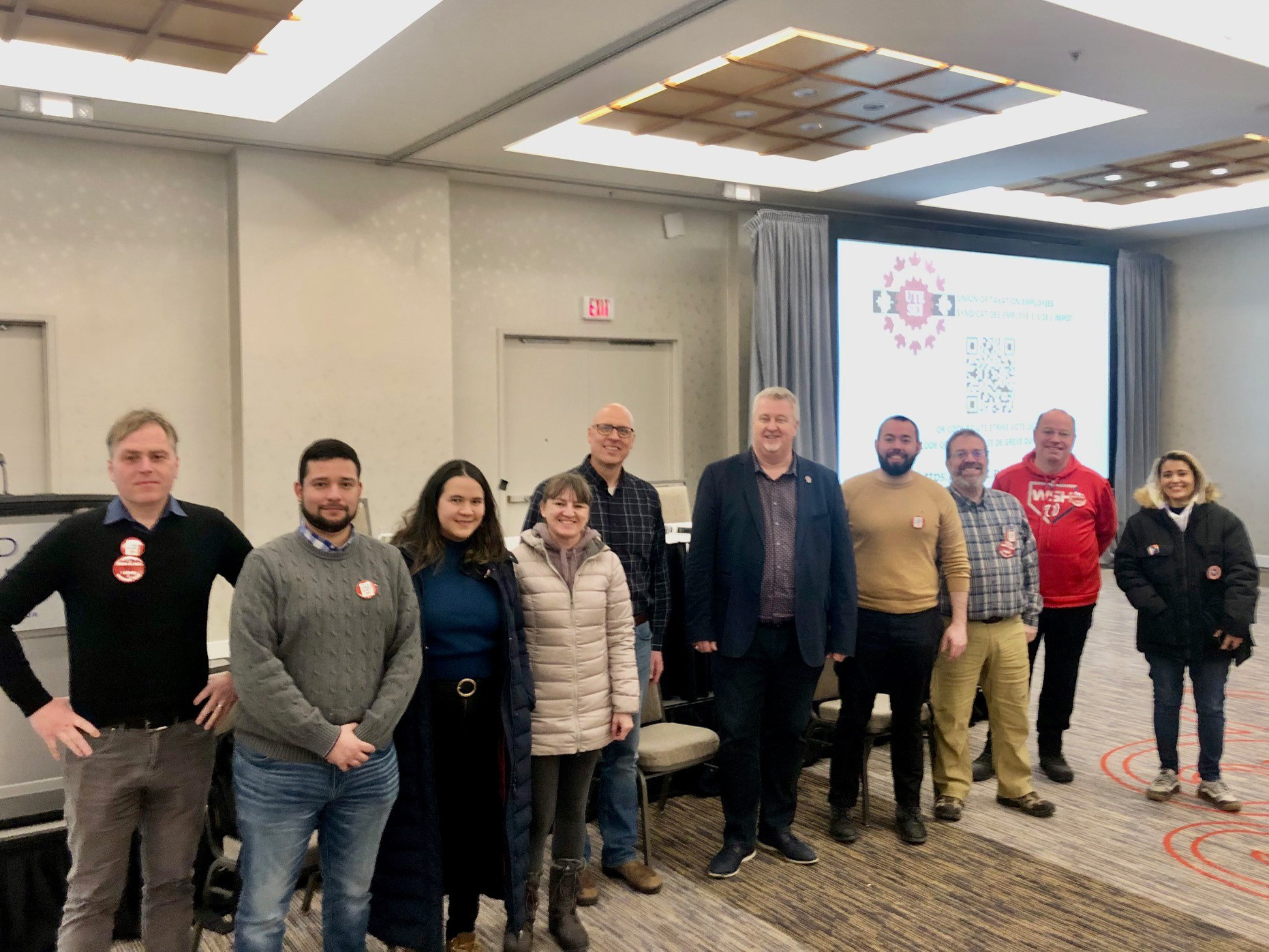 Morgan Gay and Marc Brière with some of the members who attended one of the sessions