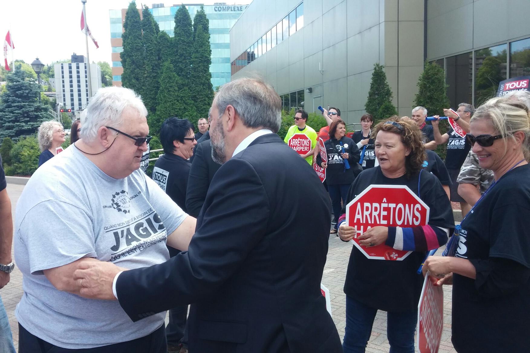 Denis Lalancette, VPR Québec avec Thomas Mulcair, chef du NPD