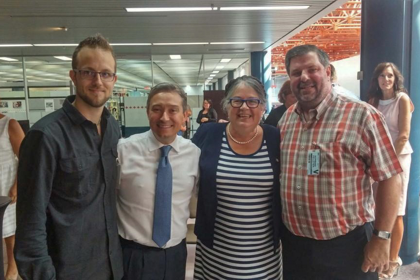 Jérôme Martel, VPR Québec avec le député de la région, la ministre du Revenu Diane Lebouthillier, et Normand Pelletier
