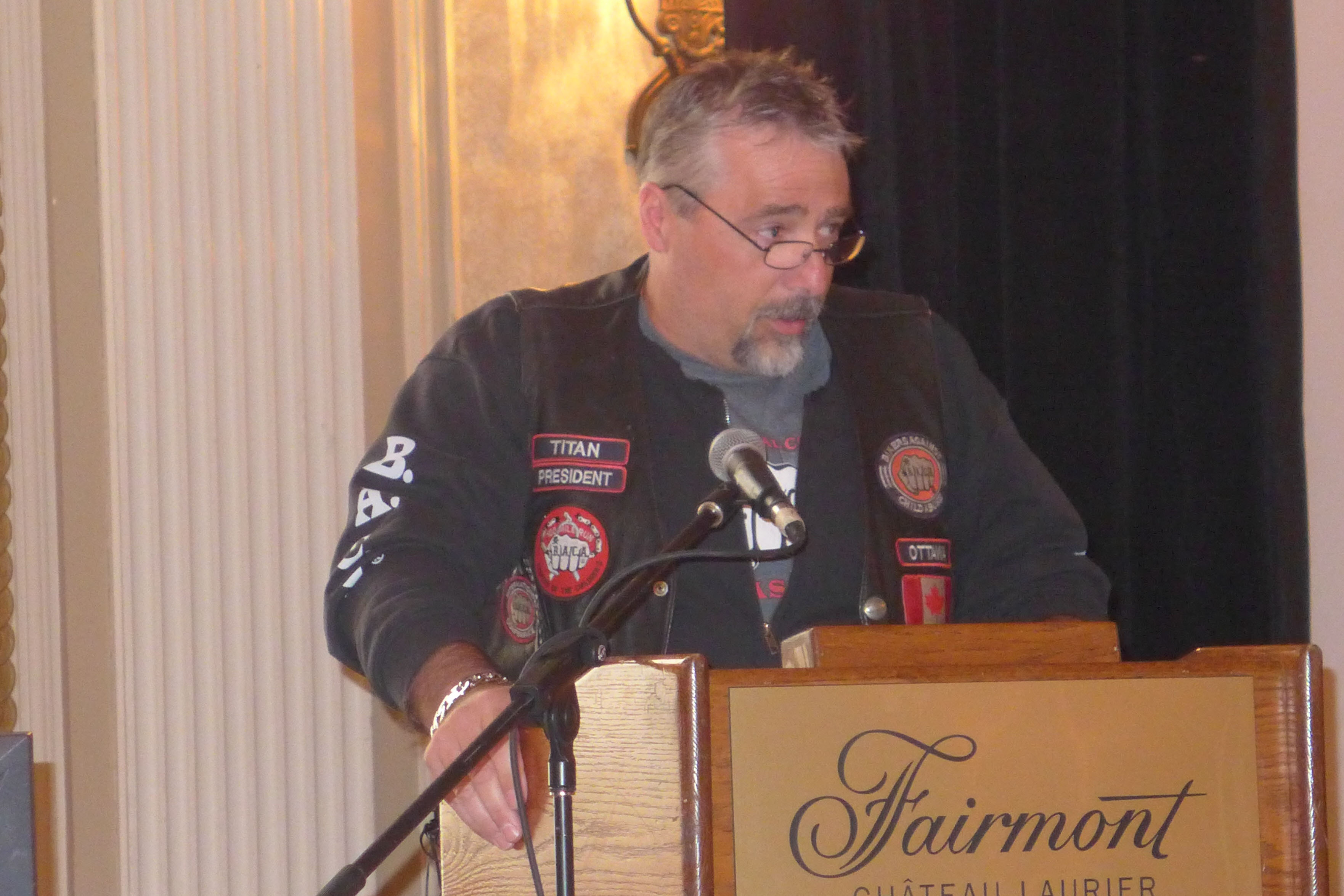 Titan, Président du chapitre d'Ottawa et le président provincial de l'Ontario de B.A.C.A. (Bikers Against Child Abuse)