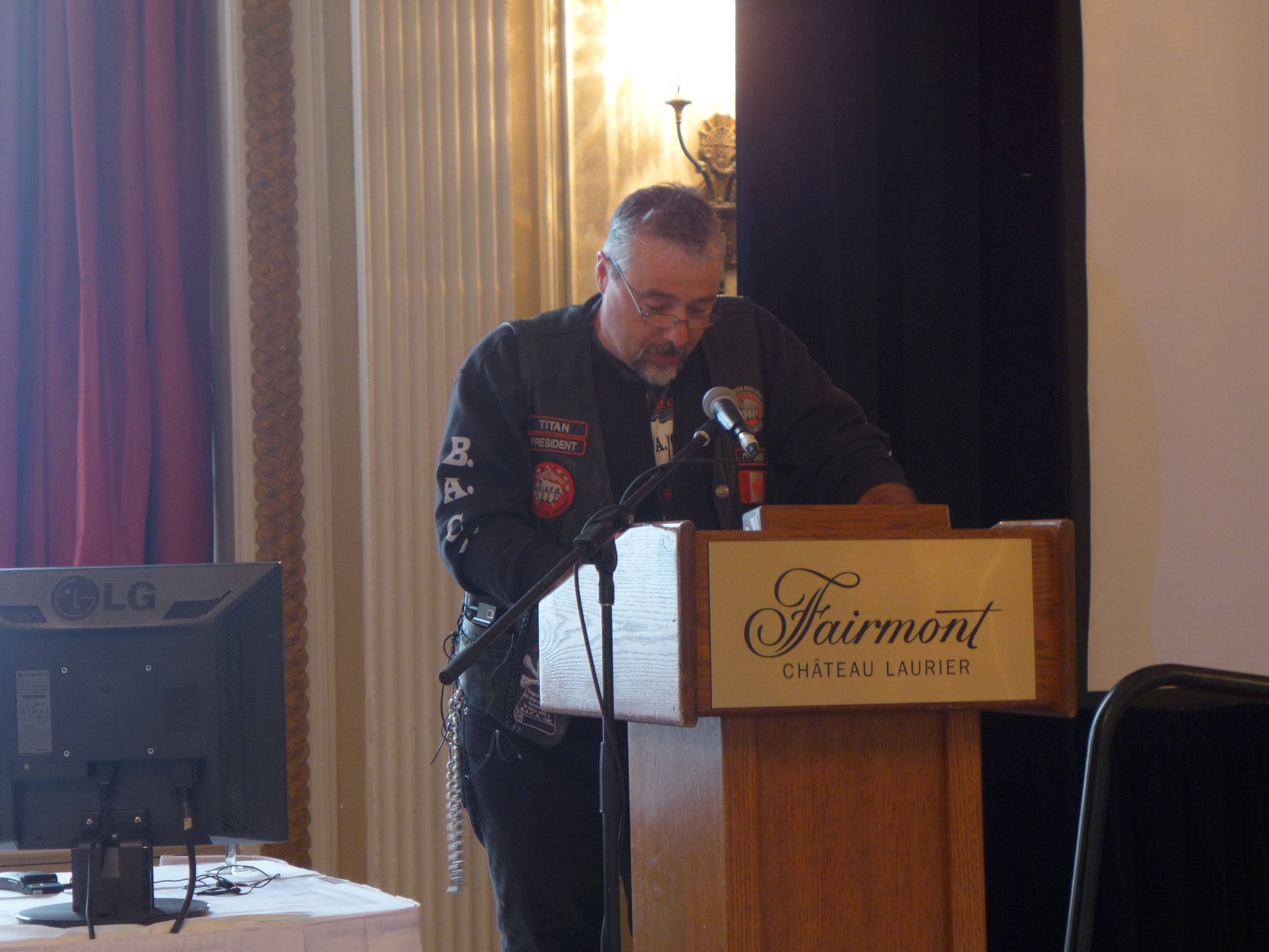 Titan, Président du chapitre d'Ottawa et le président provincial de l'Ontario de B.A.C.A. (Bikers Against Child Abuse)